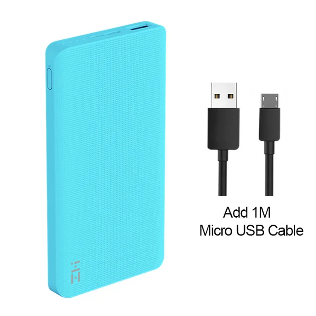 Blue Micro Cable ZMI power Bank 10000 мАч Внешний аккумулятор Портативная зарядка Быстрая зарядка 2,0 Двусторонняя Быстрая зарядка для iPhone - Цвет: Blue Micro Cable