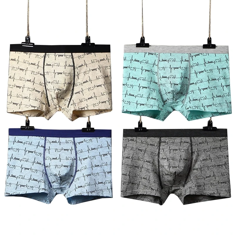 

New Arrival Men Underwear Sexy Cotton Printed Mid-rise Mens Boxer Shorts Male Panties Underpants Trunks Breathable Mens Lingerie