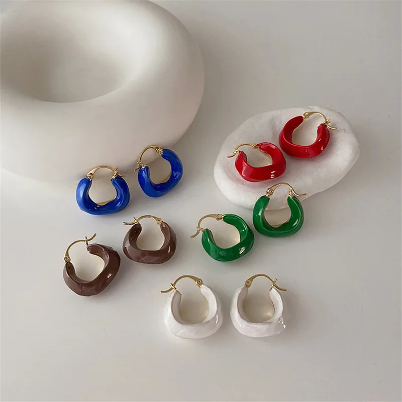 

Yangliujia Irregular Metal Glaze Earrings Fashionable Retro Enamel Multicolor Earrings Ms Jewelry Jewelry Marriage Engagement
