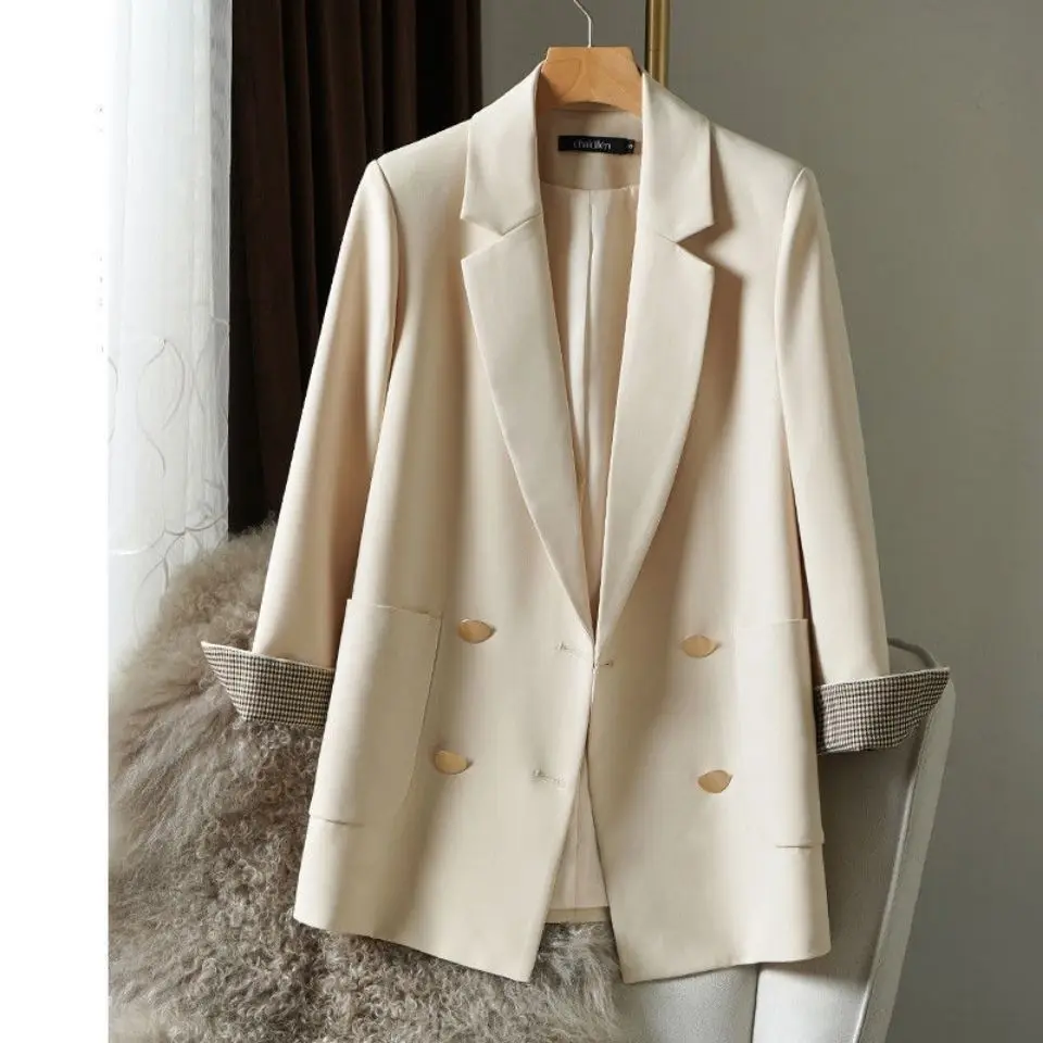 

2021 New Women Autumn Blazer Coat Notched Coat Feminino Elegant Office Lady Coat Outwear Feminino Tops For Women Blazers