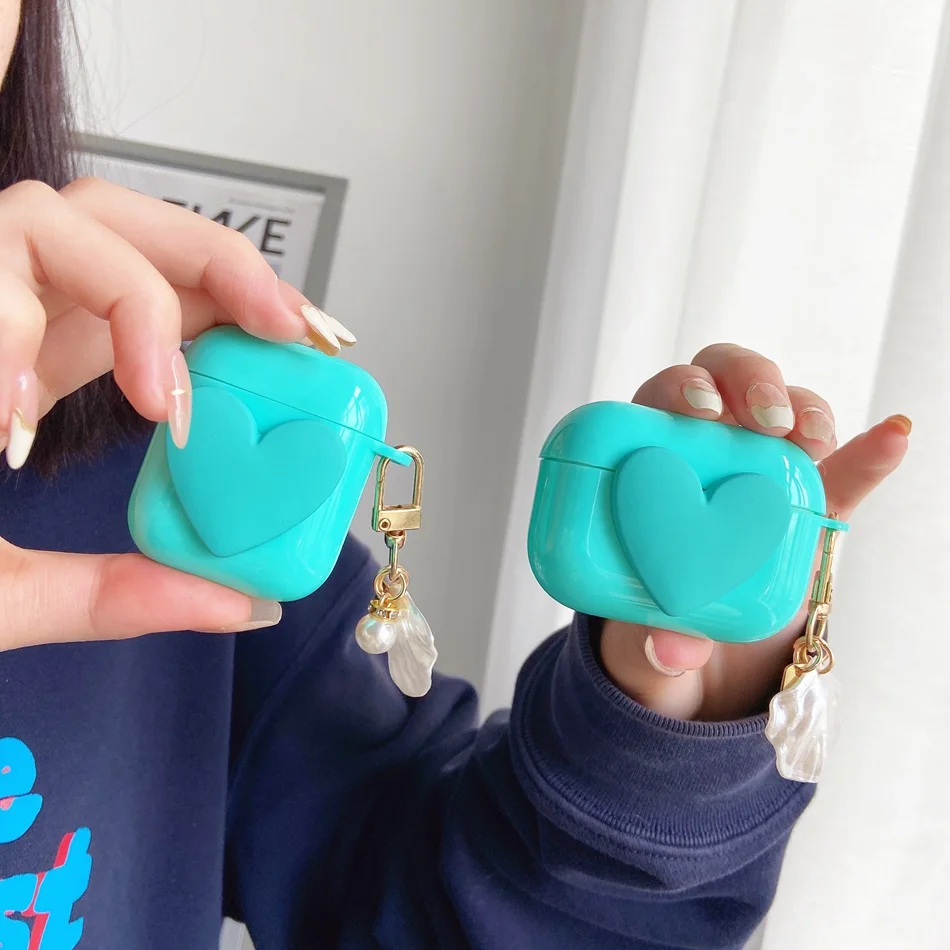 

Чехол для AirPods 3, чехол для s airpods Pro, милый жемчужный чехол с подвеской в виде сердца, чехол для airpods 2, мягкий чехол для наушников airpods3