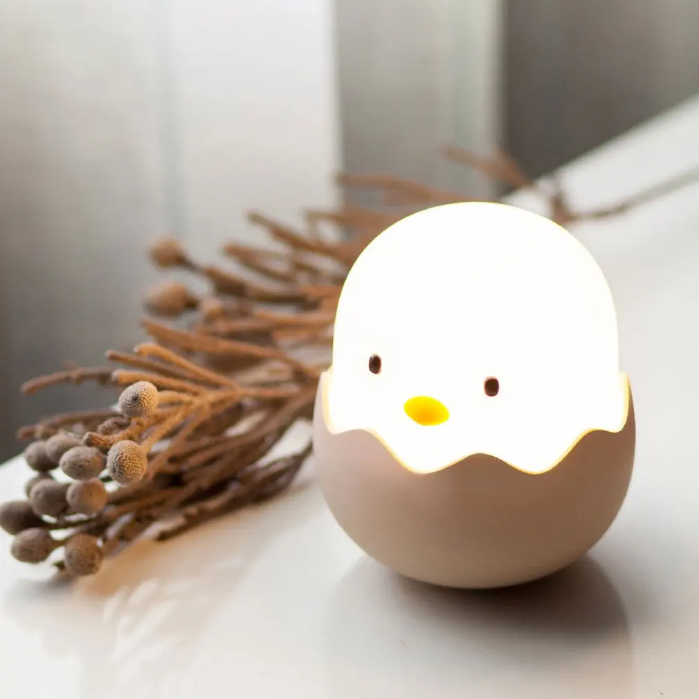 

Cute Kids Led Night Light USB Rechargeable Soft Silicone Lamp Bedroom Decor Gift Animal Chick Night Lamp