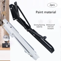 2 pcs folding cabinet shelf bracket wall mount table hinge stainless steel spring loaded supports lift up strut lid flap stay