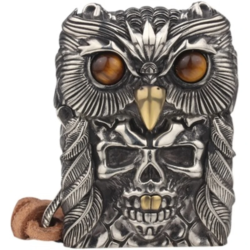 Новая индийская Сова индивидуальный Череп Ретро Чистая медь Тяжелая Броня