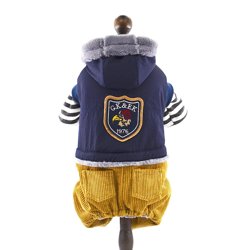 Зимняя очень плотная одежда для собак теплый комбинезон из хлопка пуховое пальто