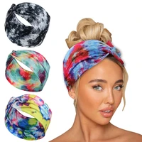 print wide headbands vintage knot turban elastic hairbands headwrap for women girls headscarf soft bandana hair accessories