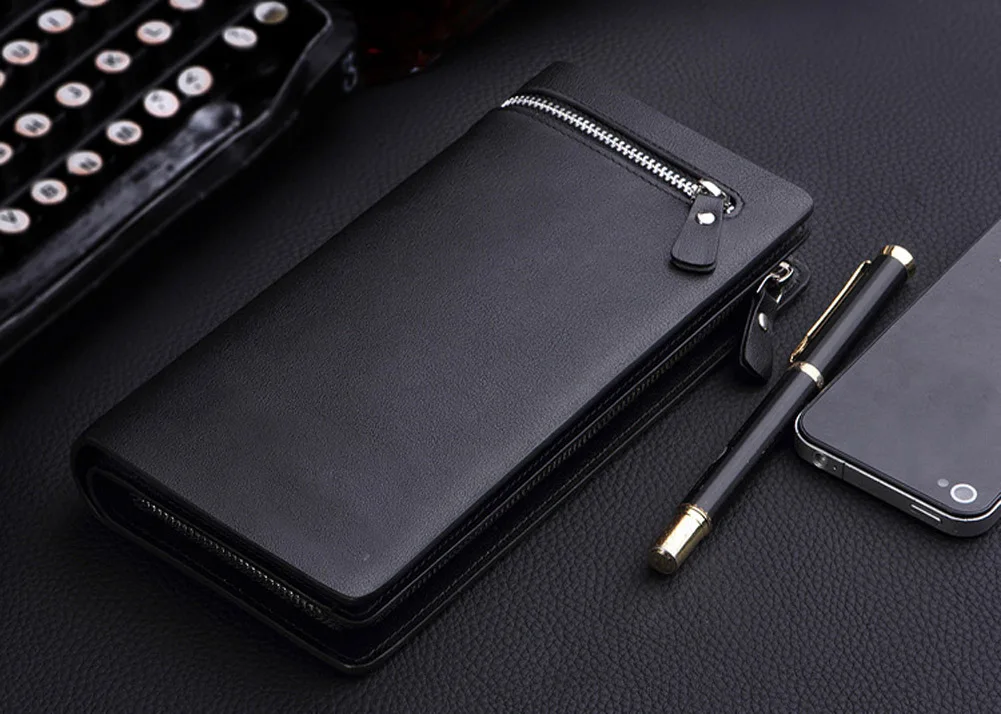 Newly Men's Wallets Multi-function Large Capacity Zipper PU Leather Handbag Wallet Purse DOD886 | Багаж и сумки