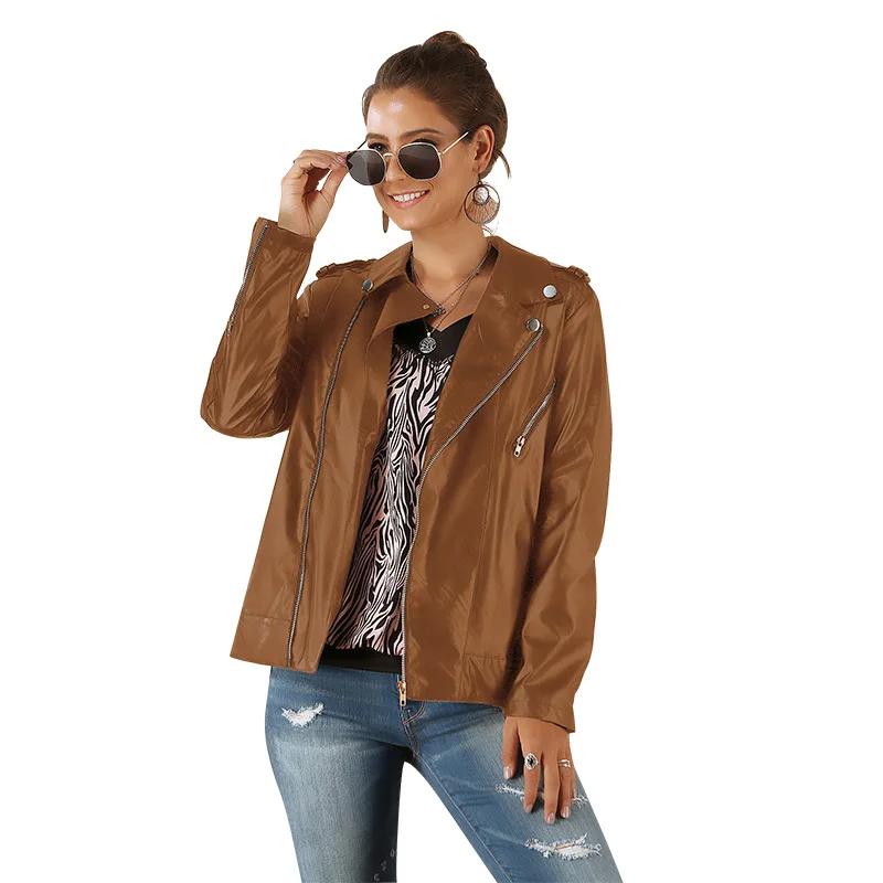 2019 осенние женские черные Тонкий Прохладный Женские Куртки из искусственной