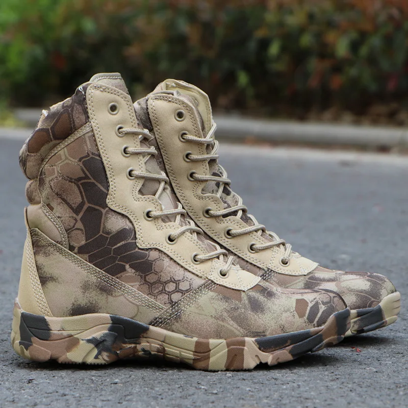 

Eu37-46 High Tube Tactical Military Combat Desert Boots Camouflage Anti-wear Non-slip Men Outdoor Hiking Trekking Climbing Shoes