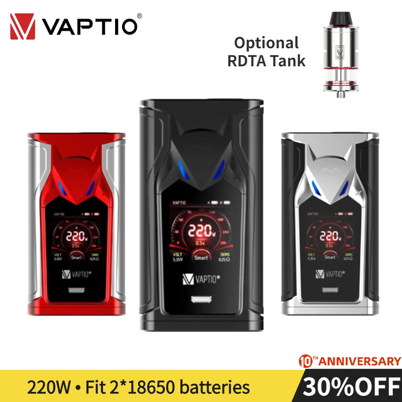 Vaptio супер летучая мышь испаритель vape mod max 220 Вт несколько режимов пара сигарет 0 005