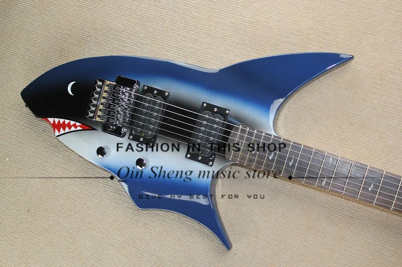 Электрическая гитара акулы с корпусом из липы тромоло мост Кленовая шея гриф