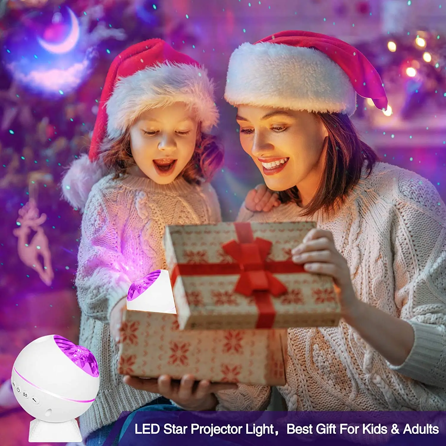 

USB Starry Water Wave LED Projector Light LED Star Night Light Bluetooth Projector Sound-Activated Projector lamp Home Car Decor