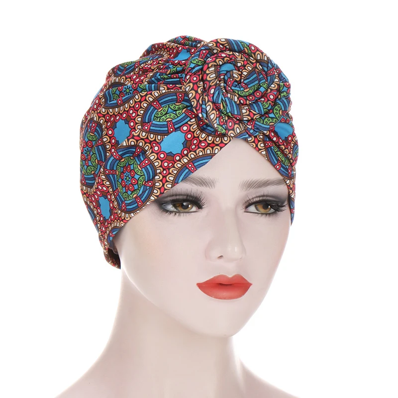 

Fashion print Flower muslim Turban hat India wrap head scarf hijab caps muslim headdress ready to wear Inner hijabs bonnet 2021