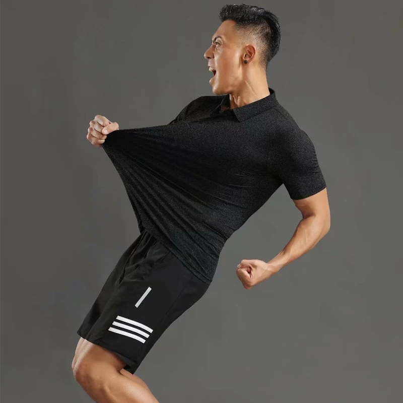 Мужская футболка-поло с коротким рукавом быстросохнущая теннисная рубашка для