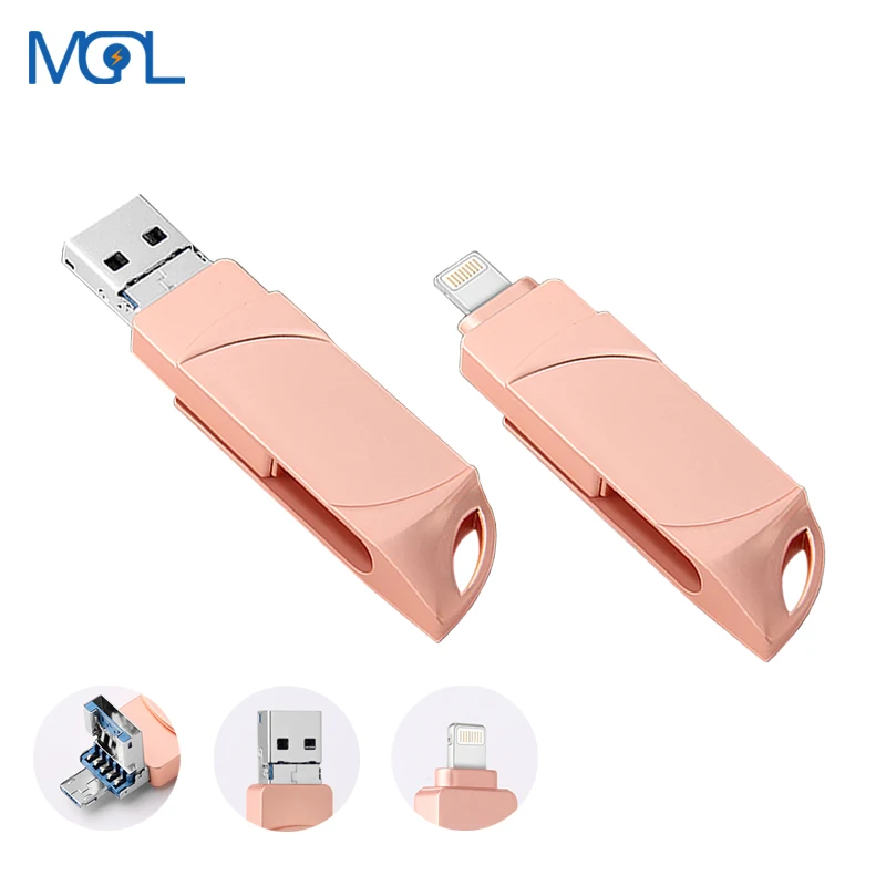 Флеш накопитель MGL OTG USB 128 256 гб флешка 64 32 16 8/7 флеш диск для iPhone X/8 Plus/6/5 Plus/