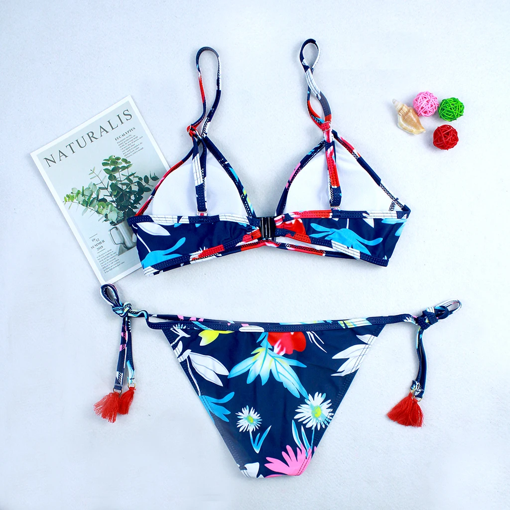 Новинка 2019 Женский комплект бикини сексуальный треугольный купальник два