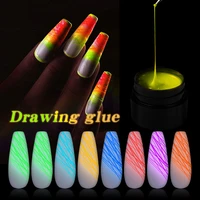 8 color luminous professional paint uv nail gel spider uvled nail art gel polish stretch glue tools varnish drawing