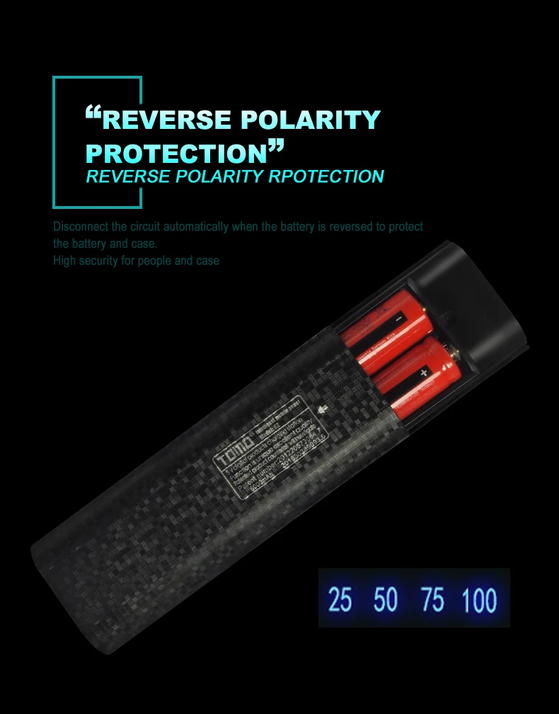 18650 зарядное устройство светодиодный фонарик powerbank батарея чехол для хранения умный дисплей TOMO Q2