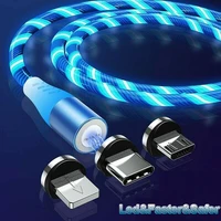 led flowing micro usb type c lightning charger cable for android phone universal samsung s10 s20 plus huawei xiaomi fast charge