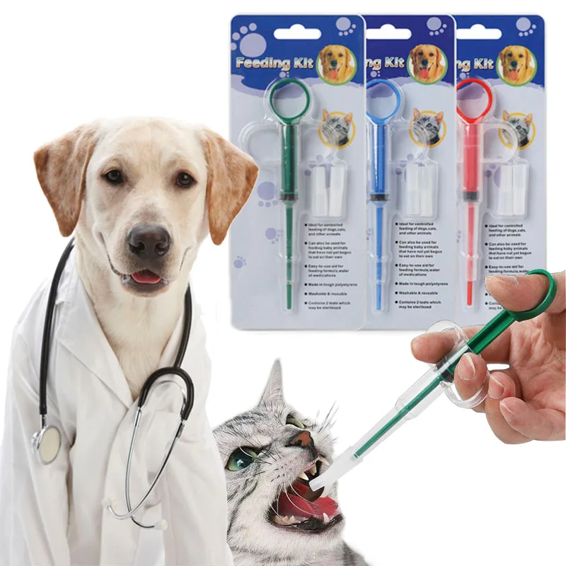 

Universal Pet Dog Cat Pills Dispenser Powder Liquid Feeder Puppy Feeding Medicine Control Rods Kitten Treats Medicine Feeder