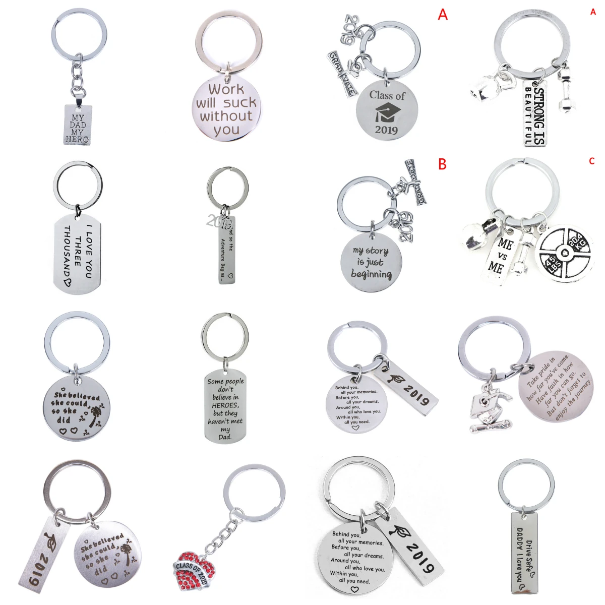 Выпускной брелок класса 2019 подарок из нержавеющей стали кольцо для ключей