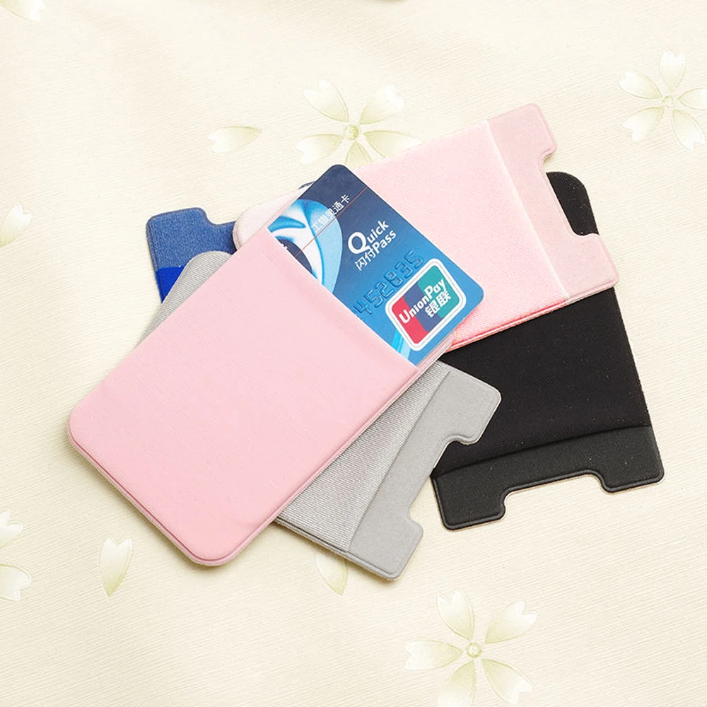 

Elastic Mobile Phone Wallet Credit ID Card Holders Adhesive Pocket Sticker Lycra Phone Cases Accessories