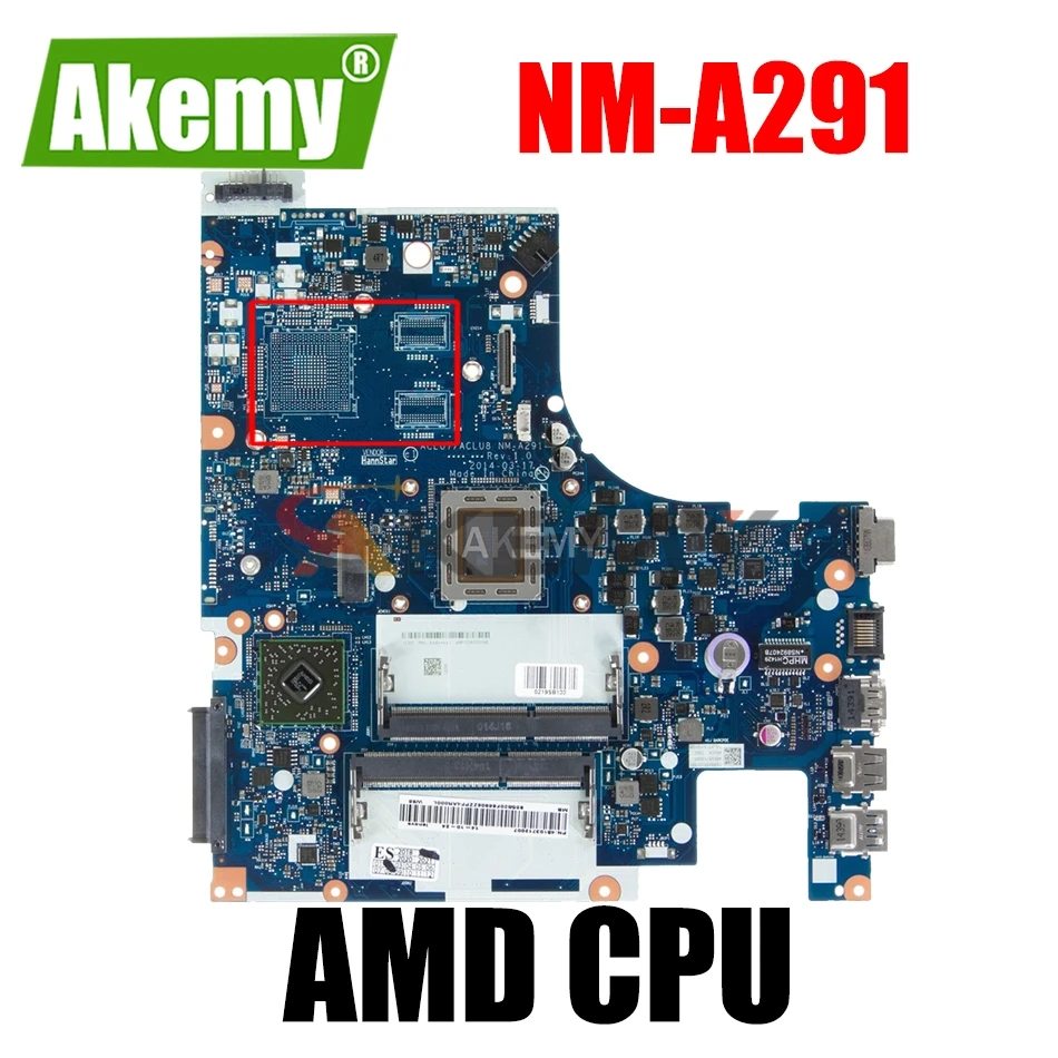 ACLU7/ACLU8 NM A291 материнская плата для ноутбука Lenovo Z50 75 G50 75M с процессором AMD 100%