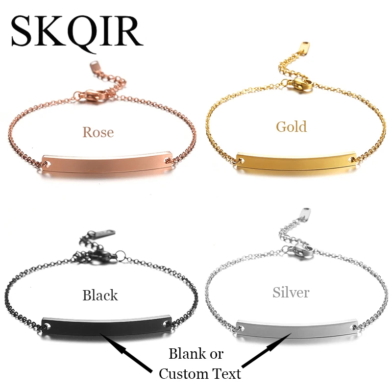 

Personalized Private Custom Bracelet Lover Name Letter Bangle Blank Engrave Your Words Gift For Women Bangles Jewelry