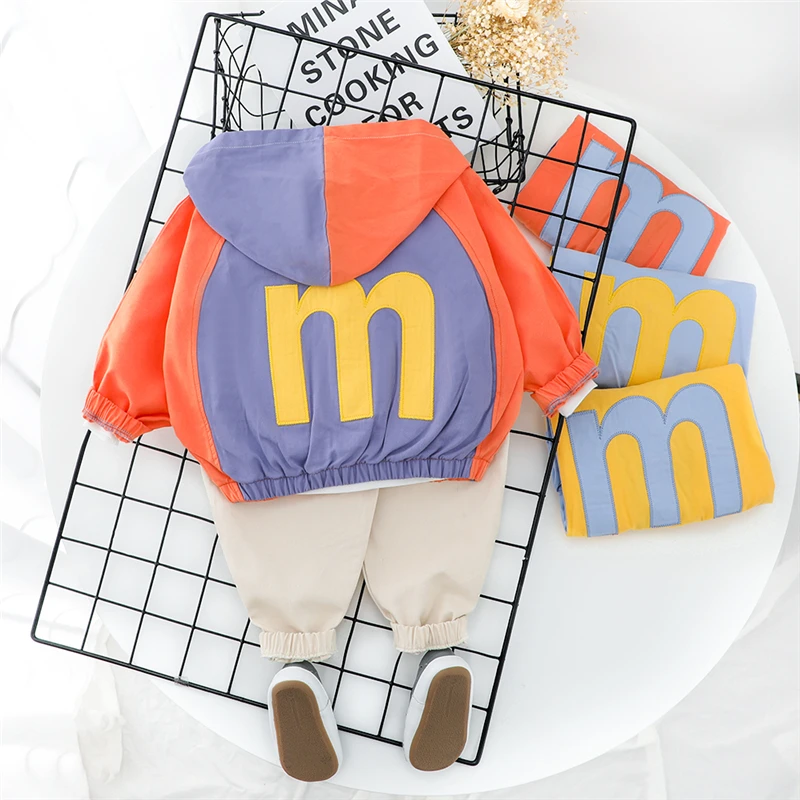 HYLKIDHUOSE Baby Girls Boys Clothing Sets 2020 Spring Kids Patchwork Coats Pants Toddler Infant Casual Clothes Children | Детская одежда