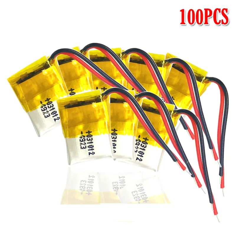 100pcs 30mAh 3,7 V 301012 литий-полимерная lipo аккумуляторная батарея для gps MP3 MP4 PAD DVD DIY bluetooth наушники Динамик телефон - Цвет: 100pcs