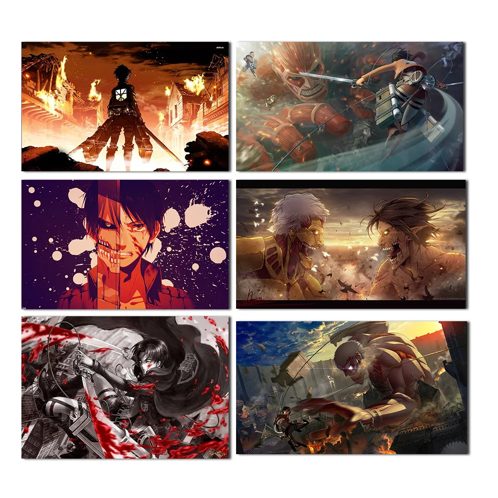 

Retro Style Attack Giant Japanese Anime Decoration Painting Poster Canvas Painting Wall Art Decoration Painting Anime Decor