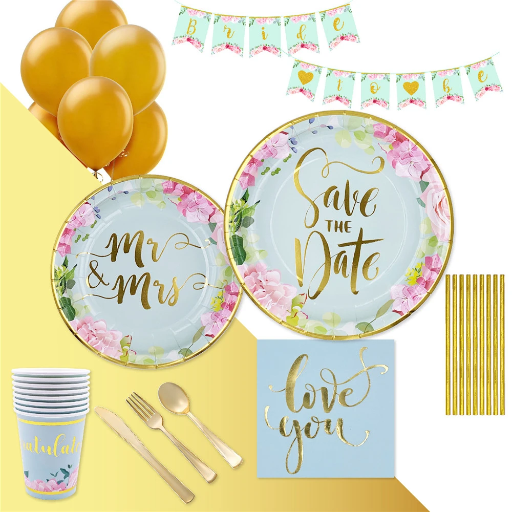 Набор одноразовой посуды для девичника Mi &amp mi r свадебное украшение бумажная