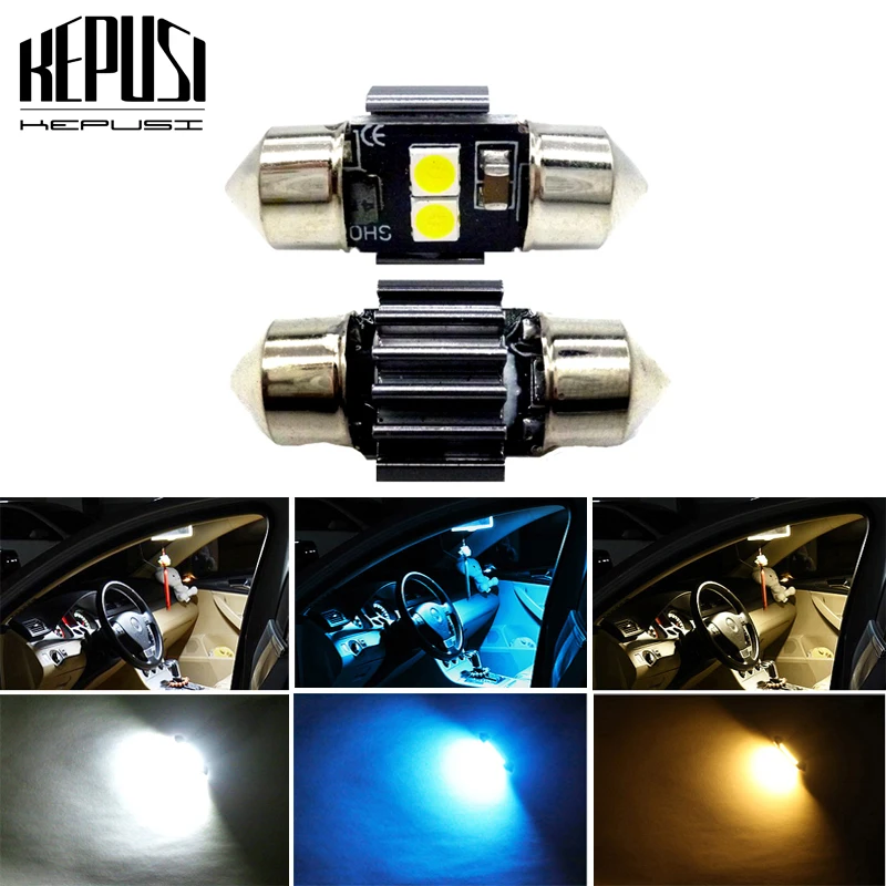 

2x 28mm 29mm led Car light C5W C10W Interior light Festoon Vanity Mirror Sun Visor Lights Bulb Door Dome Reading Lamp 12V 24V