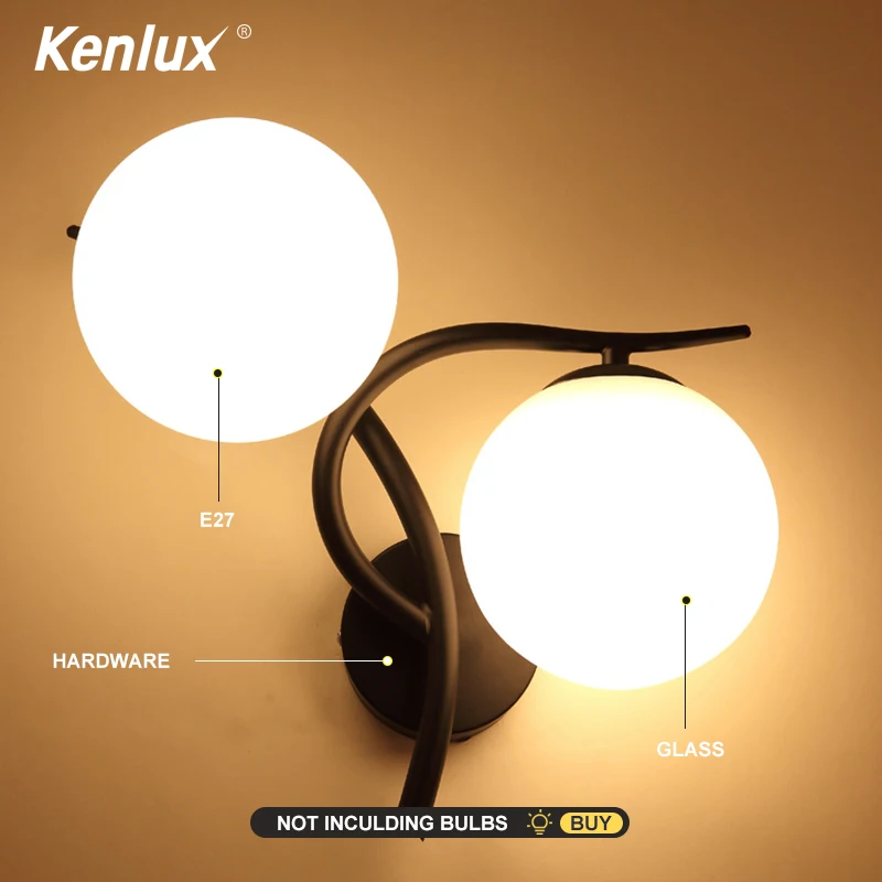 Роскошное бра настенная лампа стеклянный абажур для спальни дома гостиной