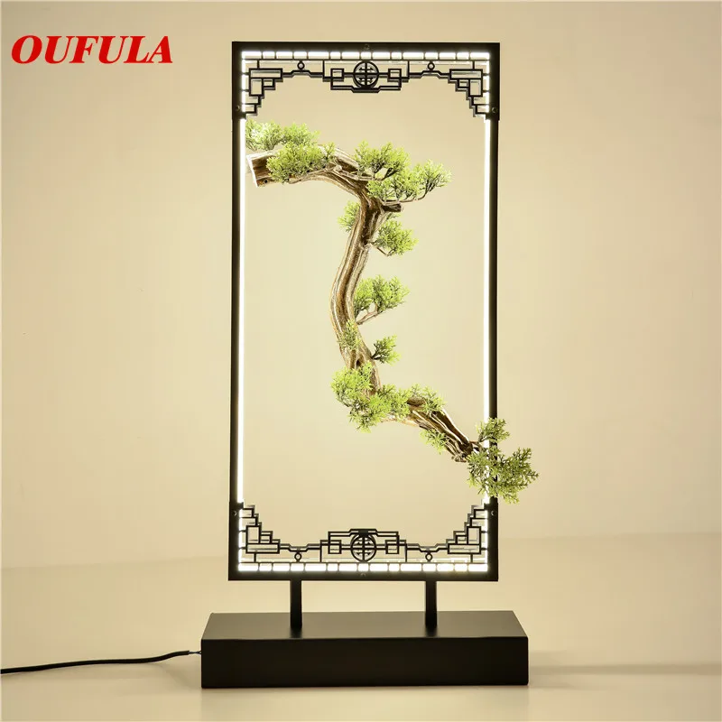 OUFULA настольная лампа из смолы современная офисная креативная декоративная