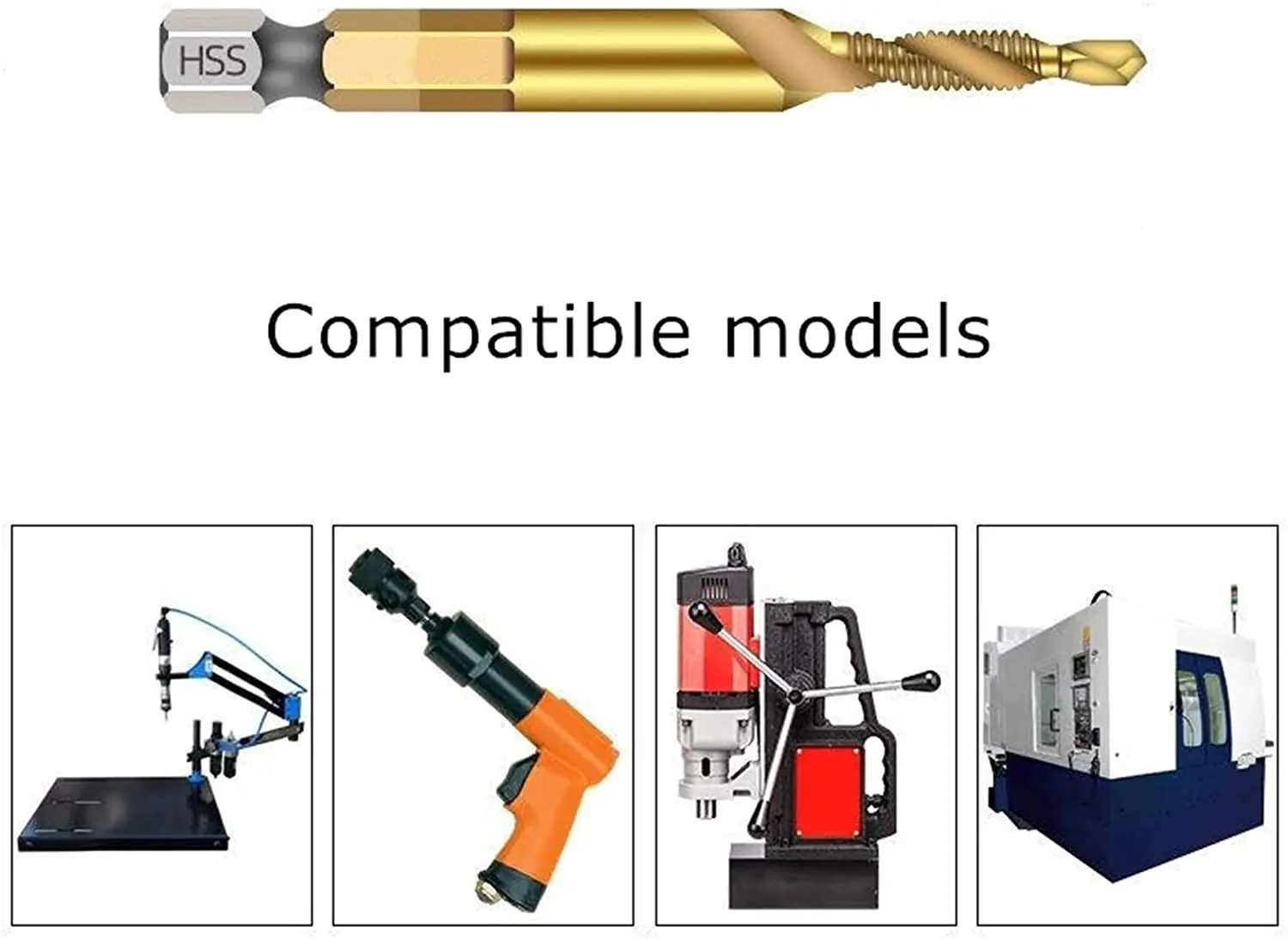 

6Pcs/Set M3-M10 Hexagonal Shank Titanium Plated HSS Tapping Bits, Threaded Metric Tap Bits, Hand Tool Set