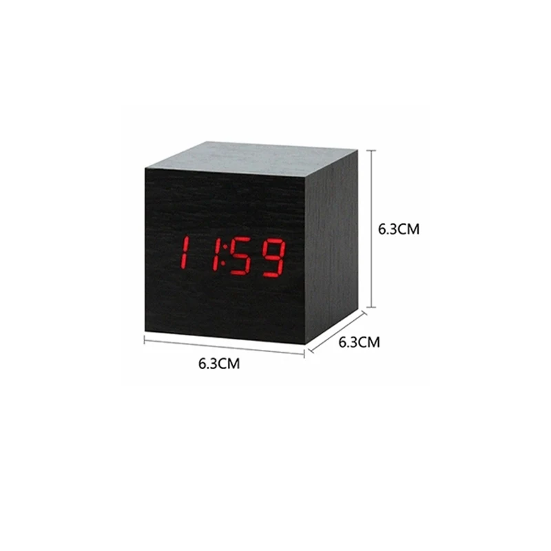 

Led Alarm Clock Wooden Voice Control Digital Electronic Alarm Clock Usb/aaa Power Supply Desktop Clock Home Furnishings