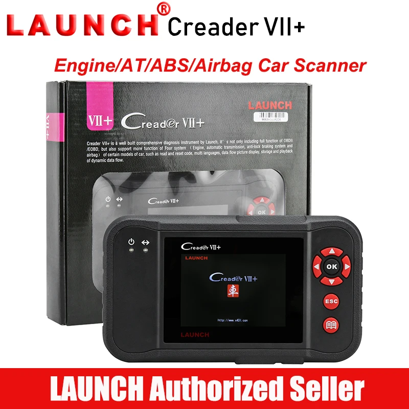 launch X431 Creader VII+ OBD2 сканер автомобильный диагностический инструмент Автомобильный сканер OBD 2 считыватель кодов ABS SRS передача двигателя