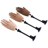 female lifesize silicone practice hand with clip holder bracket mannequin with flexible fingers adjustment for nails display