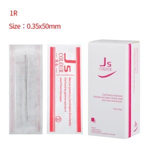 500 шт.кор. 1R одиночные круглые иголки для бровейподводки для глазгуб Перманентный макияж 0,35*50 мм косметические татуировки Needles-C5