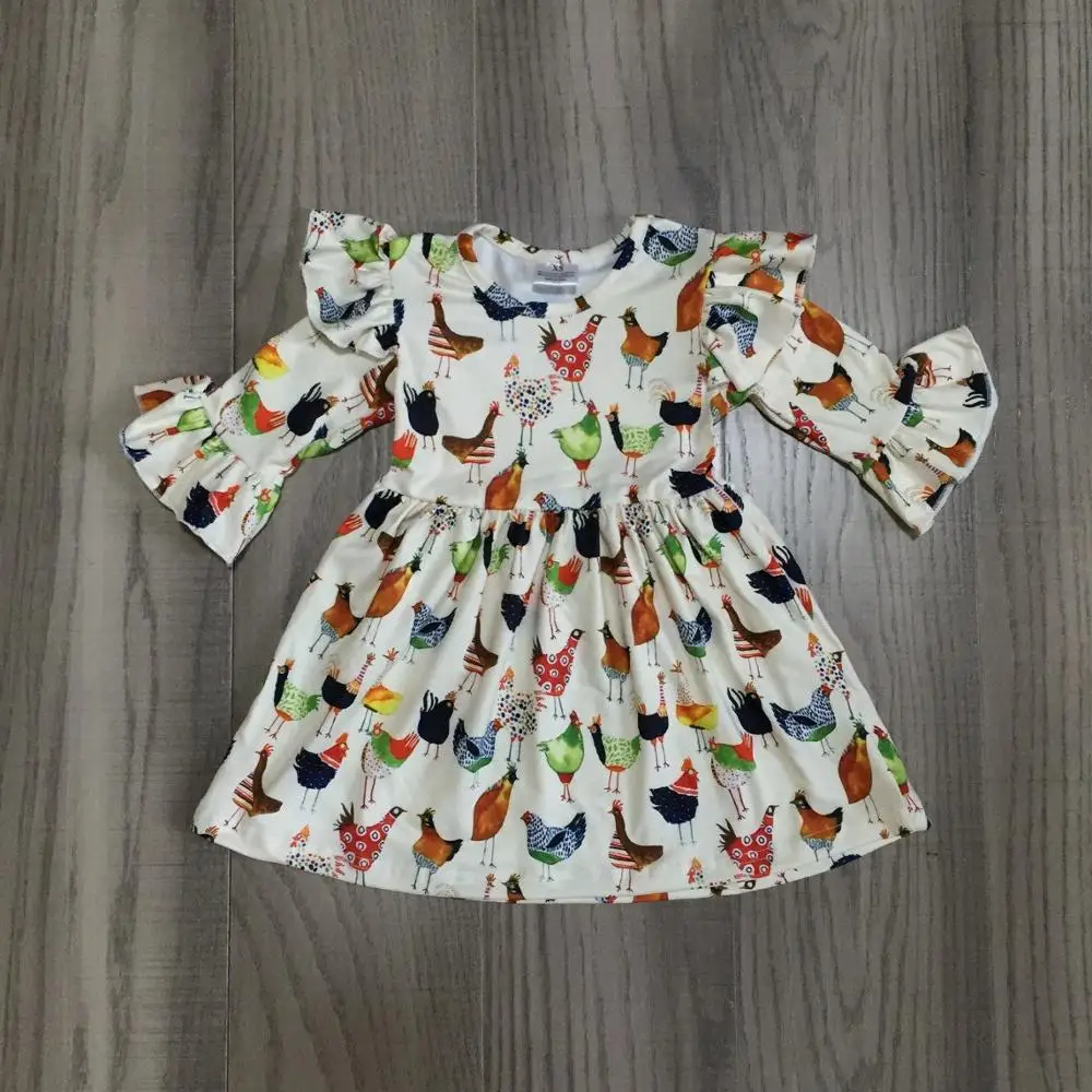 Платье для маленьких девочек Осеннее/зимнее платье цыплят милое | Детская одежда