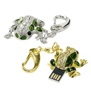 USB-флеш-накопитель в виде лягушки, флеш-накопитель с алмазным ручка для ключей на 32 ГБ, 16 ГБ, 8 ГБ, 4G, карта памяти, USB 2,0 U, диск для хранения памяти