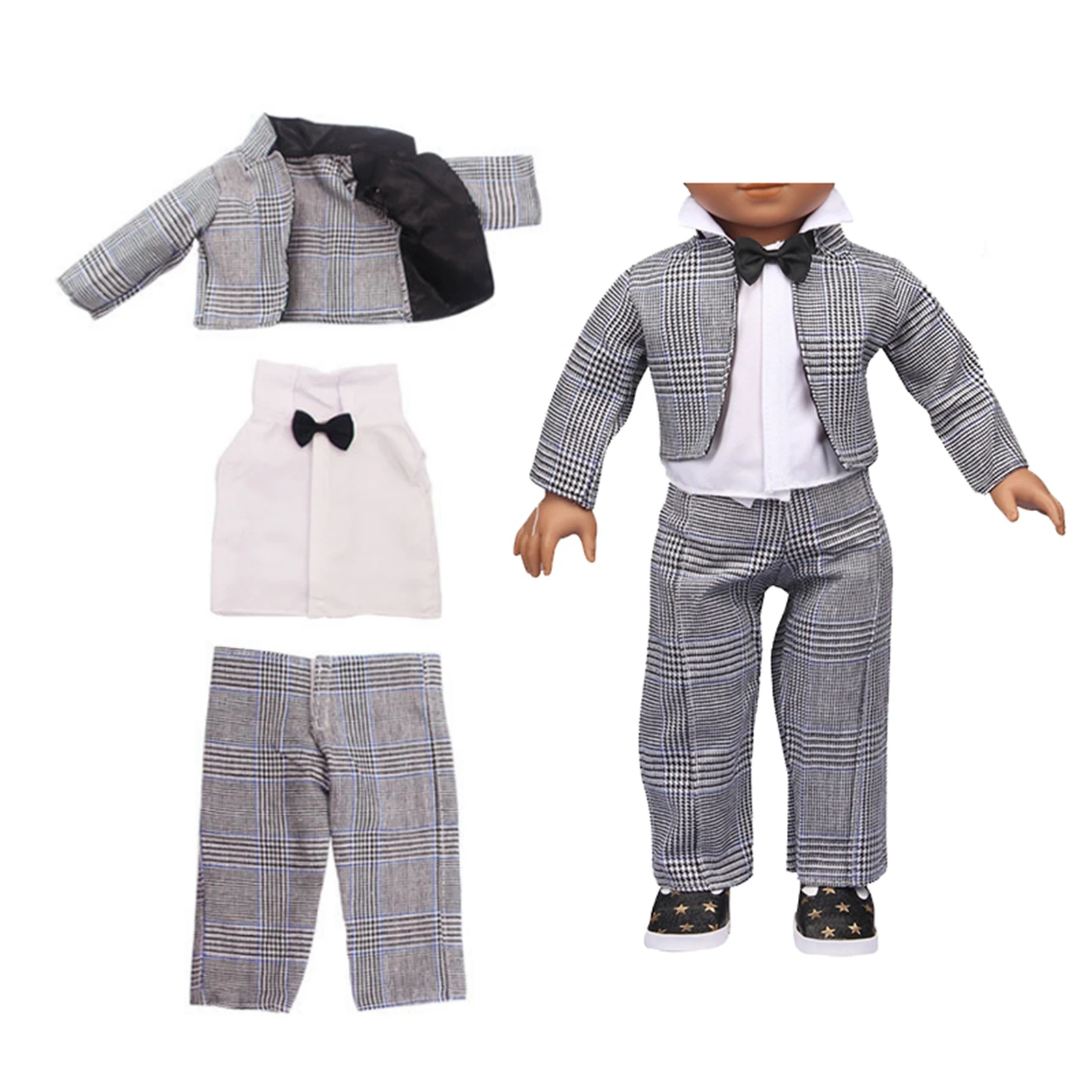 

3x Handmade Suit Jacket Coat Pants for 18" Generation Doll Boy Dolls Clothes Costume
