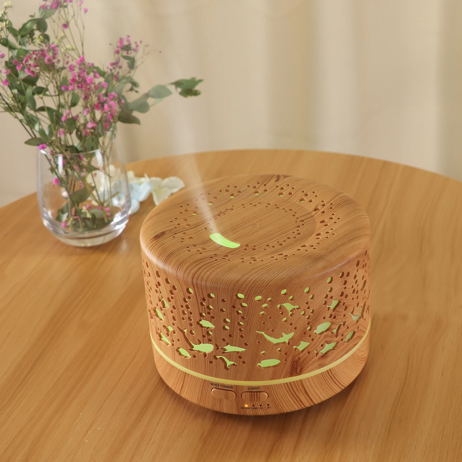 

700ml Aroma Diffuser Aromatherapy Wood Grain Essential Oil Diffuser Ultrasonic Cool Mist Humidifier for Office Home