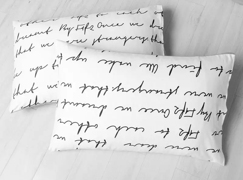 Комплект постельного белья комплект с пододеяльником рисунком цвет белый/черный