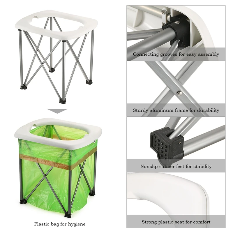 Наружное аварийное мобильное сиденье для унитаза многофункциональное Складное