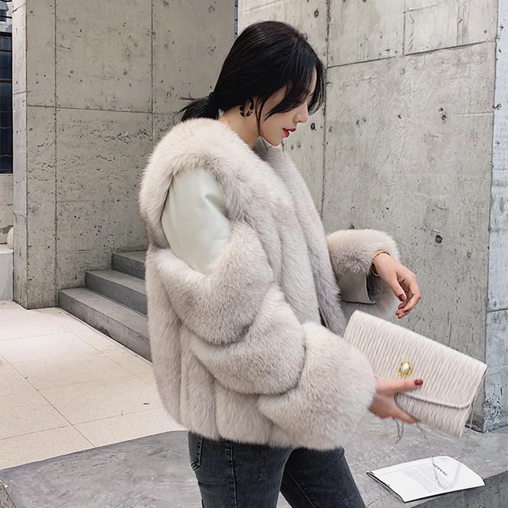 TOPFUR Real Fox Fur Coat For Women Genuine Sheepskin Natural Whole Skin Fox Fur Jackets Woman Winter Overcoats Luxury Fur Coats
