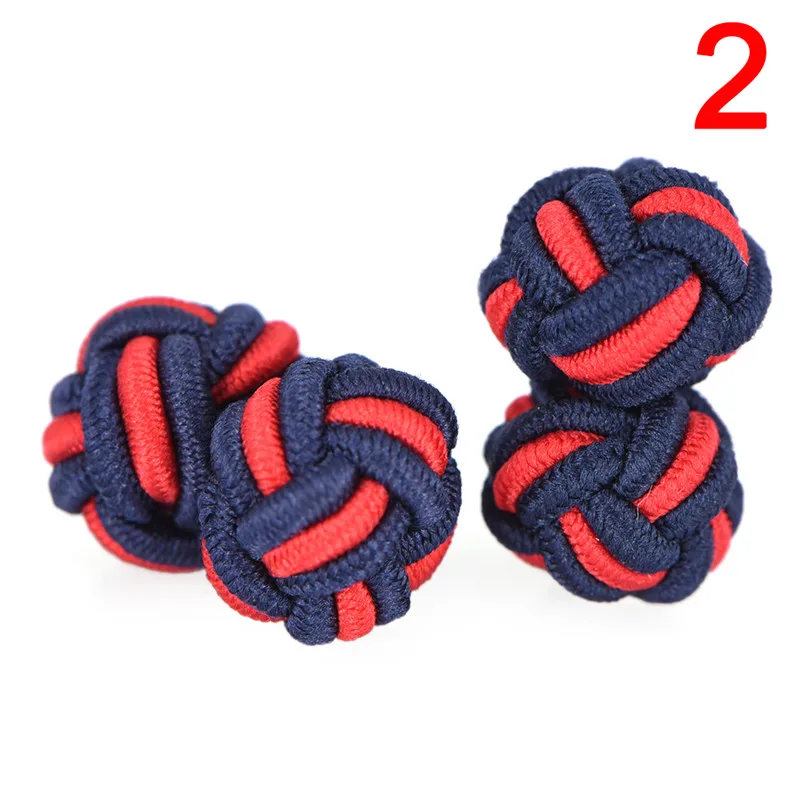 

Double Rope Ball Silk Knot Cufflinks Upscale Men's Classic Knot Shape Cuff Links Handmade Silk Knots Cuff Link For Men