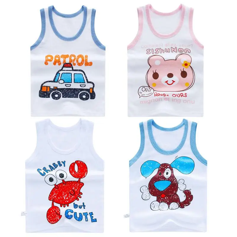Новая летняя детская одежда хлопковый жилет в мультипликационном стиле для