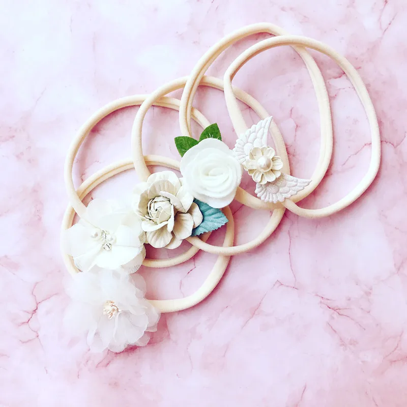 Тюрбан для новорожденных девочек 5 шт./компл. Детская повязка волос цветок с